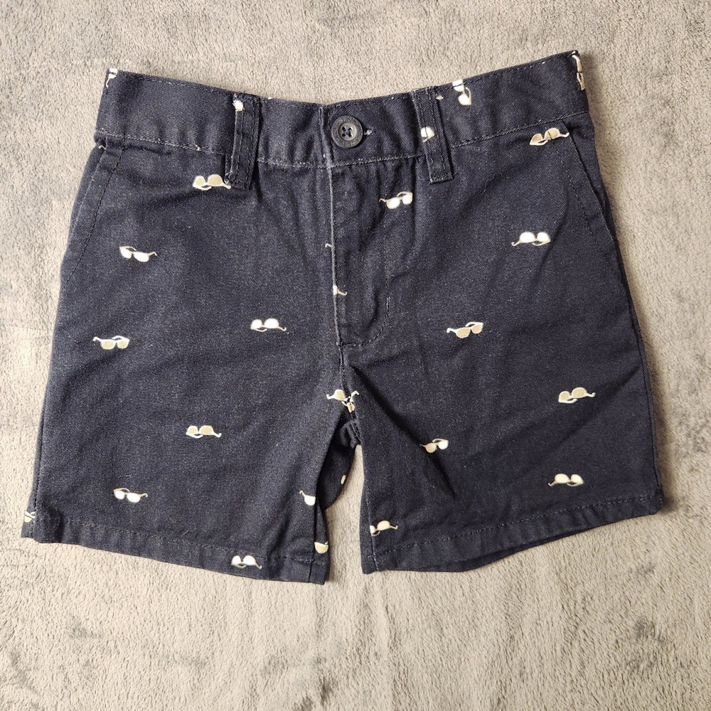 US Polo Assn Boys Navy Blue Sunglasses Embroidered Chino Shorts Size 3T